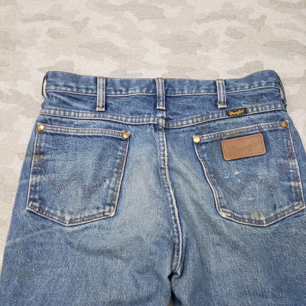 Vintage Wrangler Jeans Mens 32x34 Blue Straight Leg Cowboy Cut Denim Made In USA